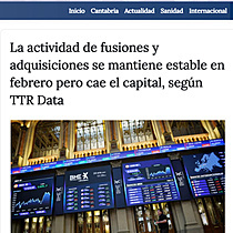 La actividad de fusiones y adquisiciones se mantiene estable en febrero pero cae el capital, segn TTR Data